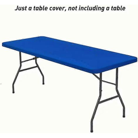 Housse de table de pique-nique rectangulaire lavable, bleue, (1/5)