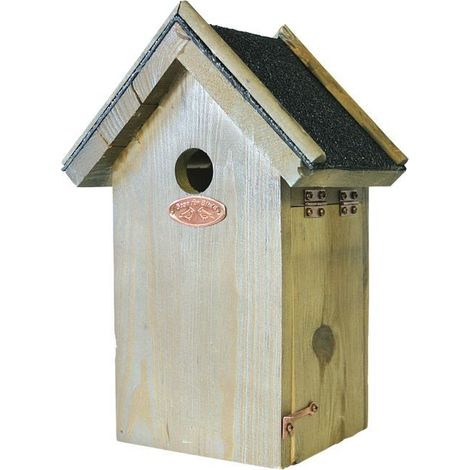 Casa para pájaros esschert tyrol m madera techo betún limpieza fácil