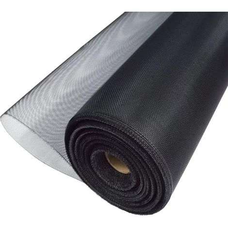Fenster-Moskitonetz 80 x 100 cm, verstellbare Rollo-Konstruktion, schwarzes Fiberglasgewebe, langlebig und feuerhemmend, Insekten- und Fliegengitter