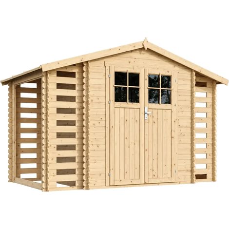 TIMBELA M391F Casetta da Giardino in Legno - 3,53 + 0,97+0,97 m2 (1/5)
