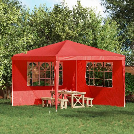 vidaXL Parete per tenda da festa 2 pcs 300 x 195 cm Rosso PE e