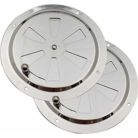 Griglia di ventilazione rotonda, griglia di aerazione da 125 mm in acciaio inox con zanzariera per condotti, griglia di espulsione dell'aria con alette regolabili e zanzariera, 2 pezzi (1/5)