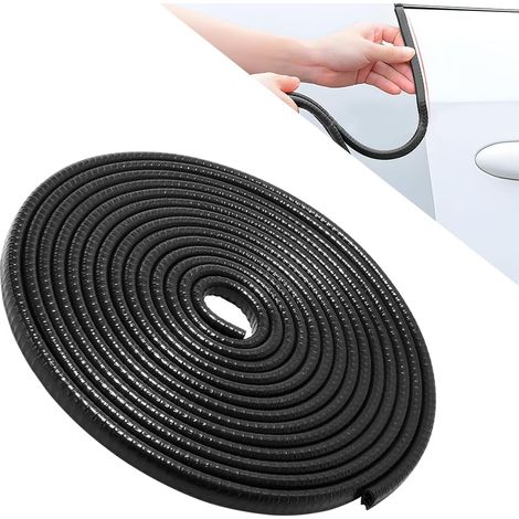 Protection Portiere Voiture, Joint Caoutchouc de Protection Automobile, Protecteurs de Bords en Aluminium pour Portes de Voiture, Universel Accessoires d'extérieur de Véhicule (Noir/10M) (1/5)