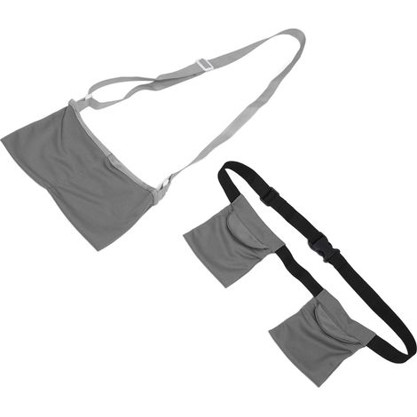 Pochette de drainage post-mastectomie ajustable et réutilisable, sac de douche inclus, couleur gris (1/5)