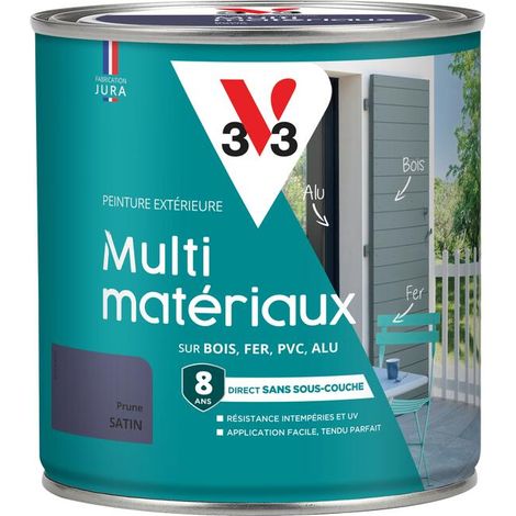Peinture extérieure Multi-matériaux V33 Prune Satin 0,5L
