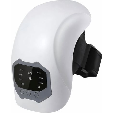 Masajeador de rodilla inalámbrico con calefacción, 3 modos de vibración, 3 niveles de calor, pantalla LED y correa para el hombro. (1/5)