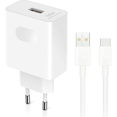 Honor SuperCharge Caricabatterie da Muro 66W USB-A con Cavo USB-C Bianco