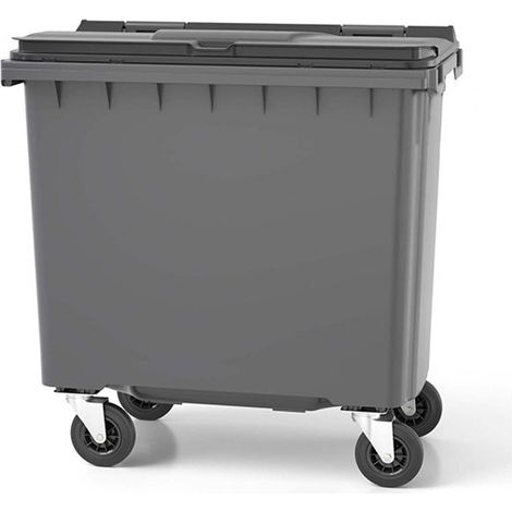 Rayonnage Direct – Conteneur poubelle 770 litres à préhension frontale – Couleur anthracite – Dimensions 1268 x 797 x 1302 mm – 210010GAGA