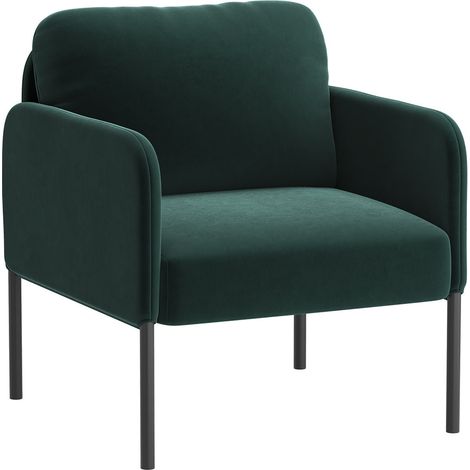 Smartue  Poltrona – Comfort naturale per tutti i giorni, con schienale avvolgente e sottili gambe in metallo, Verde