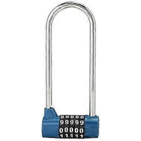 Cadenas à combinaison 5 chiffres en alliage, cadenas de sécurité en forme de U, cadenas extra long pour porte de placard ou casier, cadenas à combinaison réinitialisable, idéal pour les casiers de sal (1/5)