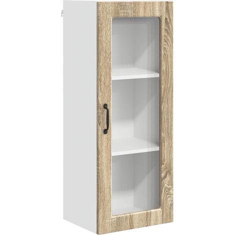 Maison Exclusive - Mobile in vetro da parete PORTO Rovere Sonoma 40 x 31 x 100 cm