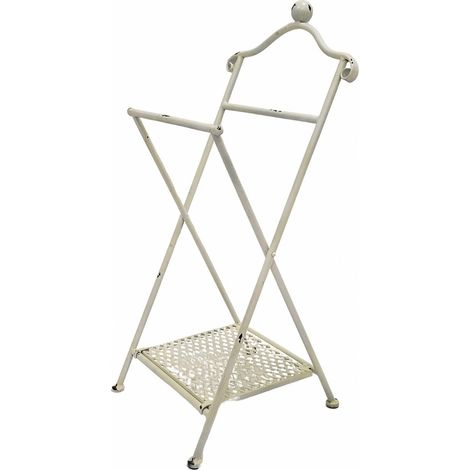 valet décoratif en métal blanc patiné style vintage - blanc vieilli patine vintage (1/3)