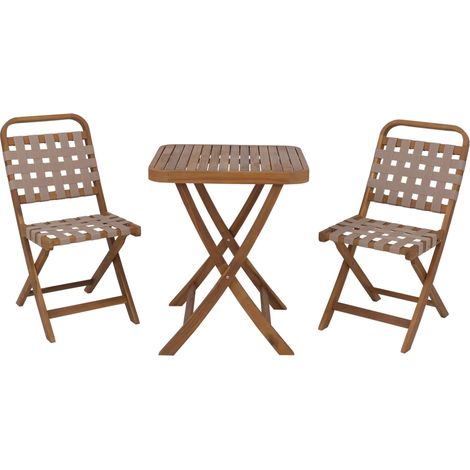 Ensemble de jardin HWC-P70, ensemble de siéges Ensemble de balcon 2 chaises, table, tressage en cord (1/5)
