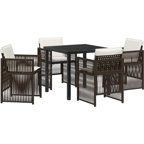Maison Exclusive - Conjunto de Comedor de Jardín 5 uds. Marrón (1/5)