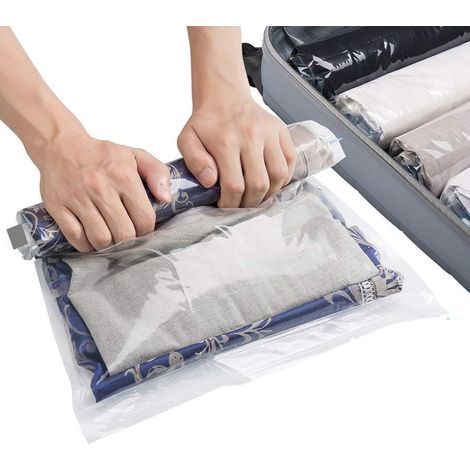 Lot de 12 Sacs sous vide, 3 petits 4 moyens 3 grands 2 extra grands, Compression sans pompe, Voyage Rangement (1/5)