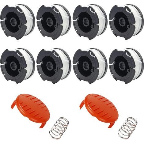 Lot de 12 - Bobine de fil - Fil nylon - Pour débroussailleuse Black Decker - Coupe rapide et durable - Jardin et pelouse - Noir - 68x28 cm (1/5)