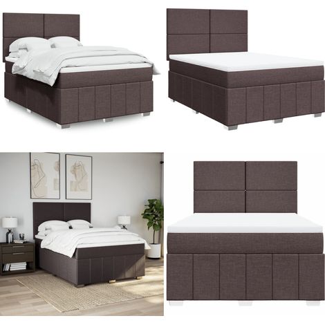 vidaXL Boxspringbett mit Matratze Dunkelbraun 140x200 cm Stoff (1/5)