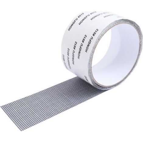 Strisce di riparazione per zanzariere - 5 cm di larghezza, 2 m di lunghezza - Ritagliabili, impermeabili, con forte adesione, per la riparazione di zanzariere, colore grigio
