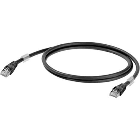 Weidmüller 1251610005 RJ45 Patchkabel CAT 6a S/FTP 0.50 m Schwarz UL-zertifiziert 1 St.