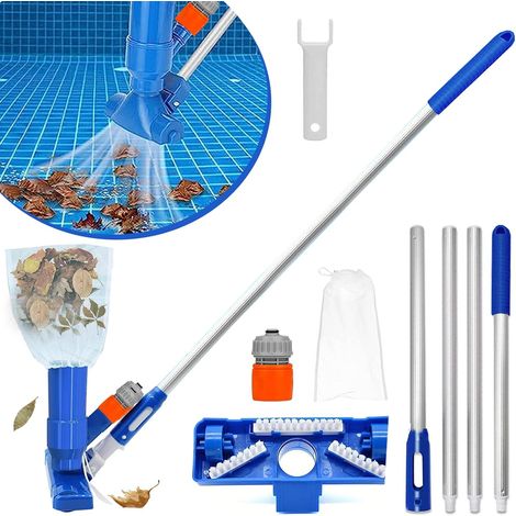 Aspirateur Piscine, Mini Aspirateur à Jet pour Piscine Nettoyeur de Piscine Kit de Nettoyage Piscine Hors Sol Outillage Aspirateur Piscine Portable pour Feuilles Terre et Sable (1/5)