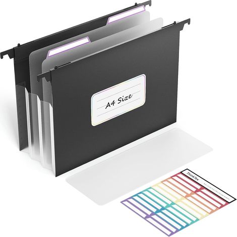 A4 Hanging Folders Expanding File Folders with Labels and Dividers (1/5)