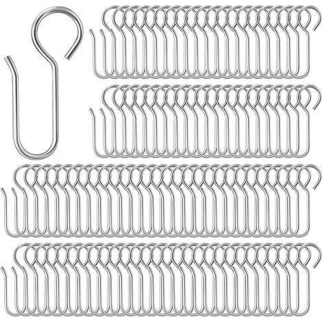 Metall-Gardinenhaken – 100 Stück – Silberfarbener Stahl – Für Gardinenstangen und -schienen – Küche, Schlafzimmer, Badezimmer – 35 x 18 x 1,3 mm (1/5)