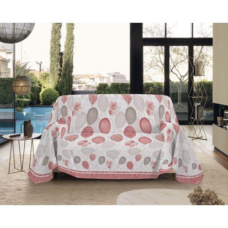 Telo Arredo Made in Italy in Cotone Grandfoulard Copritutto Copridivano Copriletto-Teli Sofà Arredatutto-Drappeggio-Arazzo-Copridivano Grand Foulard Letto Singolo - Palloncini Rosso