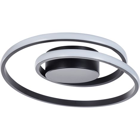Lámpara de techo LED de metal negro aluminio hierro anillos de forma redonda glamour moderno Naryn (1/5)