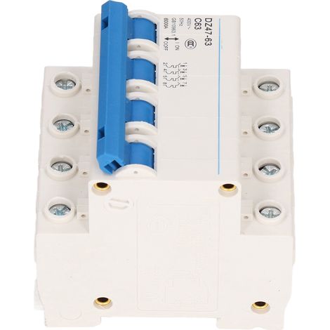 Disjoncteur miniature 4 pôles 63 A, protecteur de circuit pour installation résidentielle 400 V (1/5)
