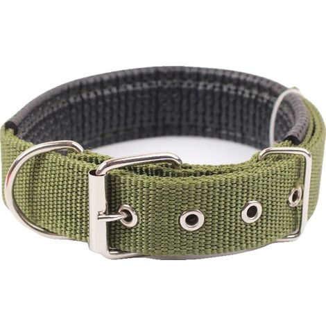 Hundehalsband, Sicherheitsverschluss, strapazierfähiges Nylonmaterial, XXL-b, Armeegrün (1/2)