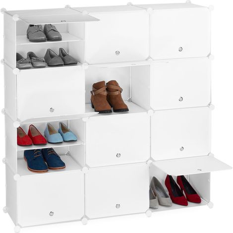 Zapatero blanco con 24 compartimentos