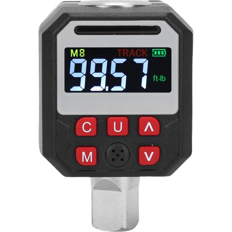 Adattatore di coppia digitale Asixxsix, acciaio CRV da 1/2 pollice con display digitale, 9 gruppi preimpostati, 500 set di dati, 4 unità, calibrazione ASME DIN ISO.