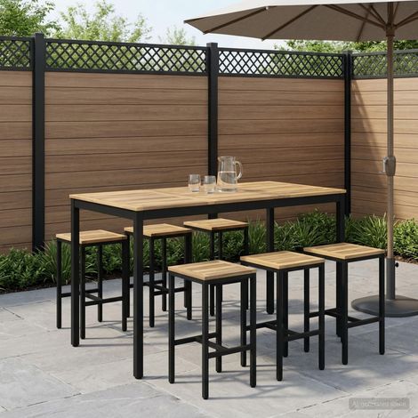 vidaXL Table de Bar de Jardin NAARDEN Blanc et noir (1/5)