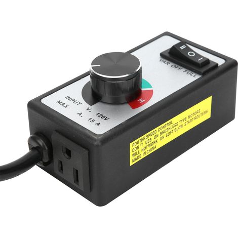 Elektronischer Lüfterdrehzahlregler, stufenlose Einstellung, 120 V, 1500 W, 15 A, US-Stecker, 2 m Kabel (1/5)