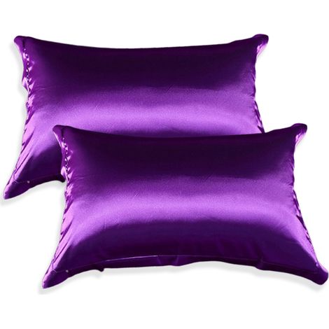 Taie D Oreiller Satin - 48 x 74 Cm - Fermeture Hotel Sans Zip - Pour Cheveux Et Peau - Lot De 2 (1/5)