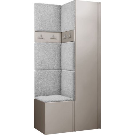 Conjunto para recibidor Pinis XXIV, Abriamo 6, 186x82x46cm, Aglomerado laminado, Tapiz, Colocada, Montada en la pared