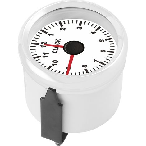 Compteur Horamètre Universel 2-en-1 0-12H Rétroéclairage Rouge 12V/24V Cadran Blanc pour Voiture Bateau Yacht Moto (1/5)