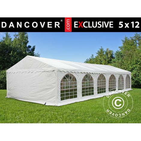 Tente de réception Exclusive 5x12m PVC 900, Blanc - Dancover (1/5)
