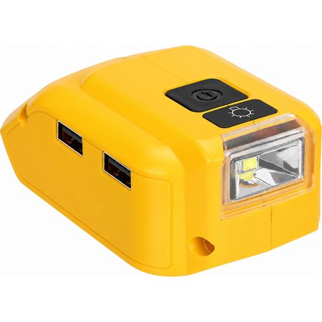 Adaptateur convertisseur double USB + DC avec lampe LED pour batterie lithium 18V-20V 135 11,2 × 6 × 7,3 cm 150 g – Livraison gratuite
