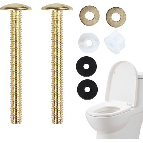 Boulons et écrous pour abattant de WC - Fixations pour abattant de WC - Quincaillerie pour boulons de WC - Kit de serrage pour (1/5)