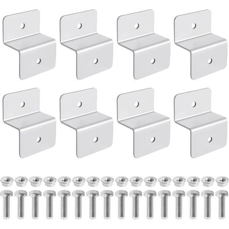 Z-Shaped Solar Panel, 8Pcs Solar Panel Aluminum Bracket Suitable for RV Rooftops, Solar Panel Mounting Adopts Z-Shaped Design(with 16 Nuts and 16 Bolts) (1/5)