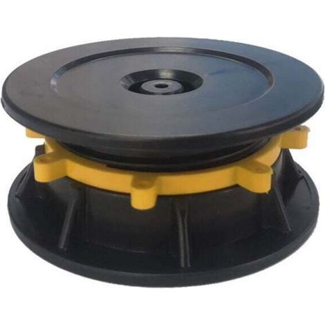 Ensemble de 4 pieds de terrasse universellement réglables pour poutres et dalles, cadre de support de sol pour dalles de pierre, support universel, M 30–47 mm (1/3)