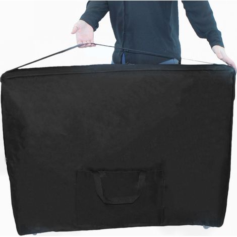 Housse de transport noire à roulettes pour table de massage – 4 roues directionnelles 360° – 2 anses pour portage – Charge max 30 kg – Vivezen