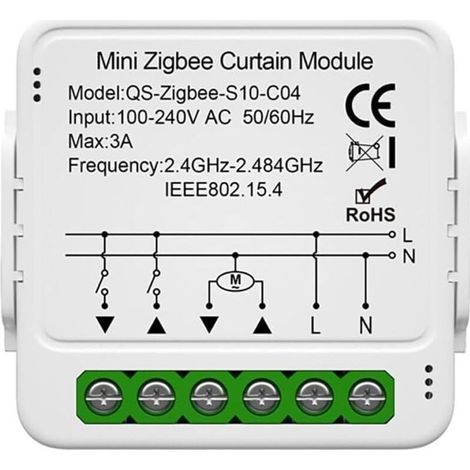 Interrupteur module pour volet roulant connecté, commutateur pour rideaux et stores WiFi, compatible Alexa et Google Home pour commande vocale, minuterie intelligente pour moteur mural (1/5)