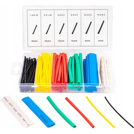 SET DI 100 TUBI TERMORESTRINGENTI COLORATI