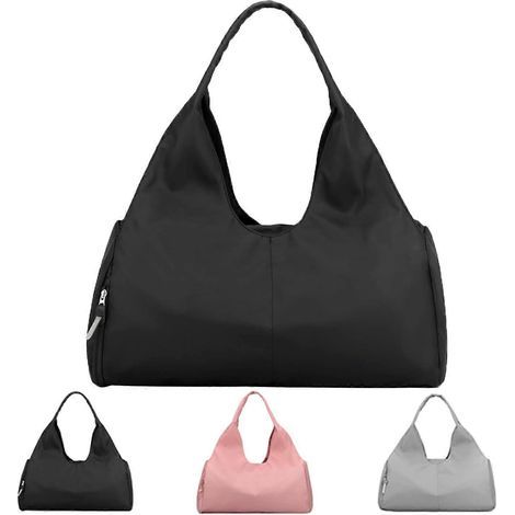HONORNIC - Sac de sport/gym avec compartiment à chaussures et poche imperméable pour femmes et hommes, noir (1/5)