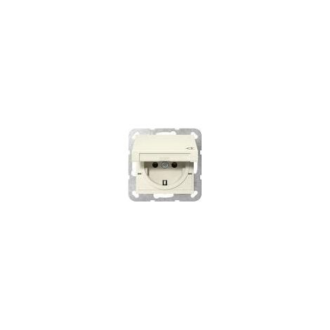 GIRA 441401 SCHUKO-STECKDOSE 16 A 250 V MIT KLAPPDECKEL UND SHUTTER SYSTEM 55, CREMEWEISS