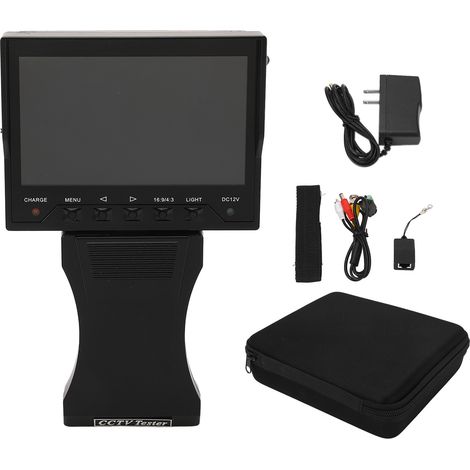 Testeur CCTV LCD caméra HD moniteur vidéo analogique entrée VGA sortie DC12V 4,3 pouces 100‑240V prise américaine (1/5)