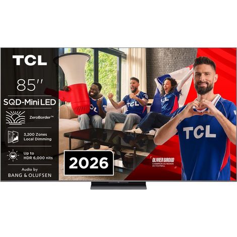 TV TCL 85C89L 85 pouces 4K SQD Mini LED Google TV 120 Hz FreeSync Pro
