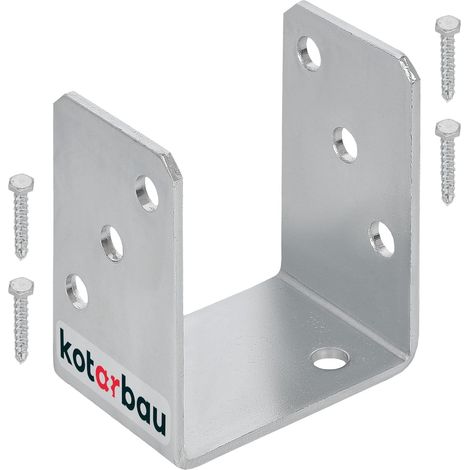 Kotarbau – Support de poteau en U à visser 80 mm – Galvanisé à chaud – Pour fixation sécurisée sur bois et béton – Installation rapide (1/5)